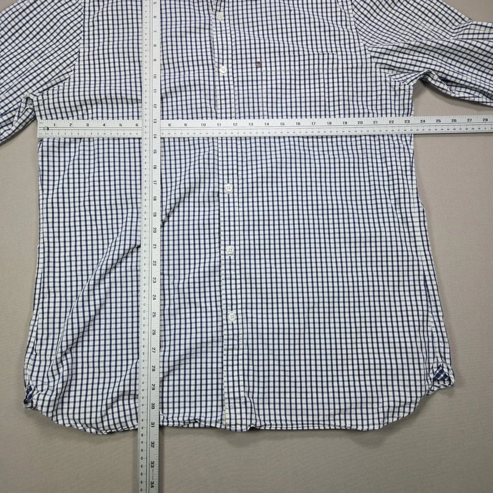 Polo Jeans Co Ralph Lauren Plaid‎ Button Down Shirt Men's XXL Blue White Green - Picture 8 of 8